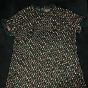 1970's Vintage Geometric Print Dress